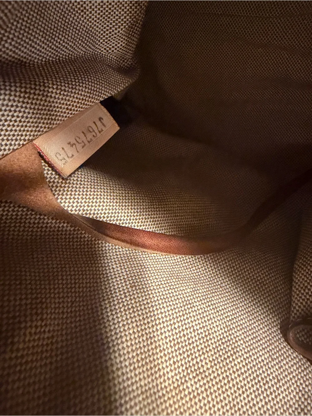 Dooney & Bourke Beige Canvas Shoulder Bag with Brown Leather Trim